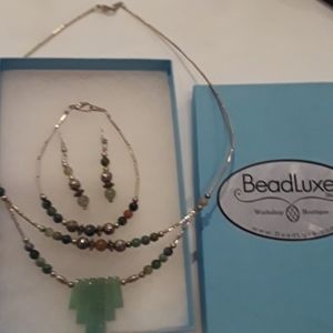 Beautiful from BeadLuxe silver & jade set.